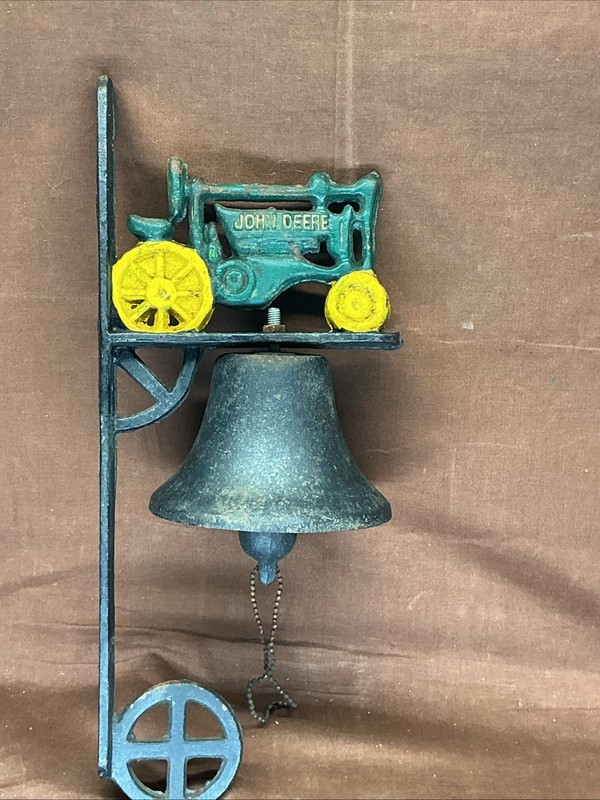 Vintage Cast Iron Wall Mount John Deere Dinner Bell