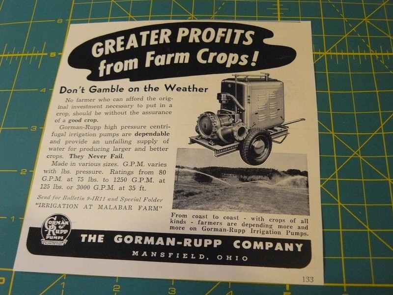 The FARM QUARTERLY -AD -SPRING 1951- THE GORMAN-RUPP CO PUMPS / MANSFIELD, OHIO