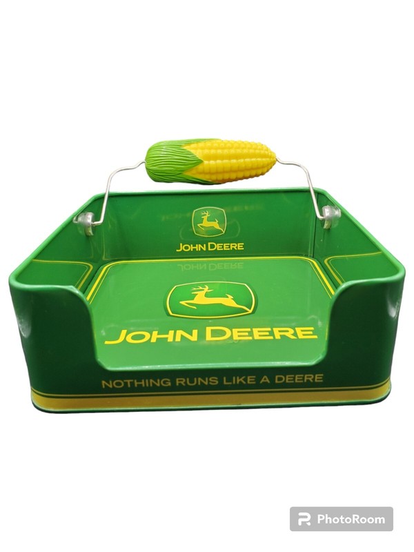 Pre-Owned Vintage Genuine John Deere Napkin Holder Corn Cob Picnic Tin Tinware