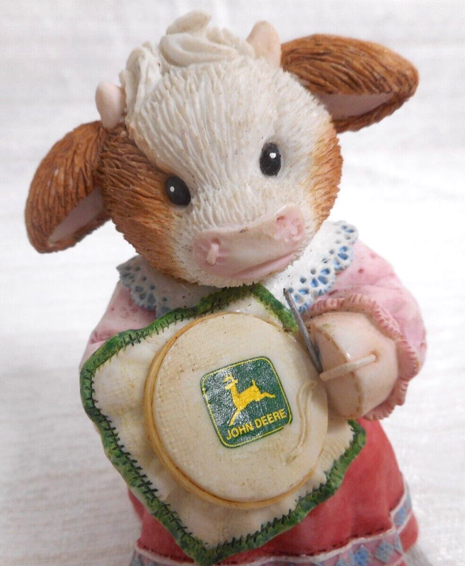 Mary’s Moo Moos Stitched with Love from Moo Heart John Deere Enesco Cow Figurine