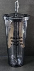 John Deere 24oz Tumbler Cup Black w/ Lid & Straw New
