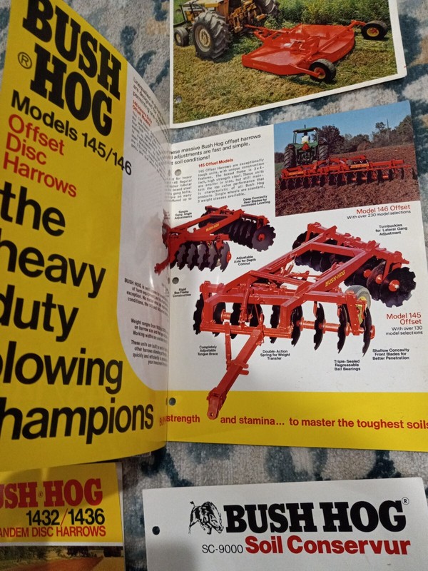Bush Hog LOT OF Brochures / rotary cutter, soil conservation, disk Harrows gallery