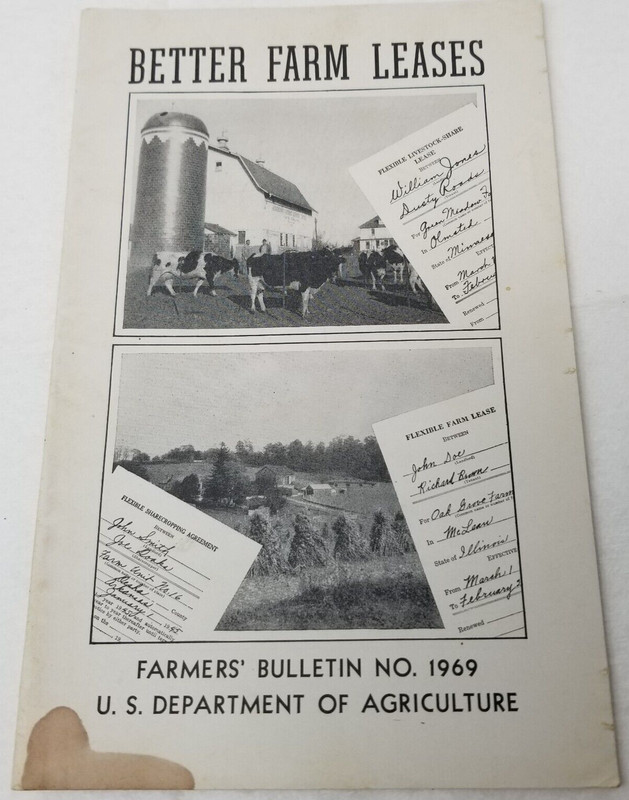 Better Farm Leases 1946 Farmers’ Bulletin Booklet 1969 USDA Guide Checklists