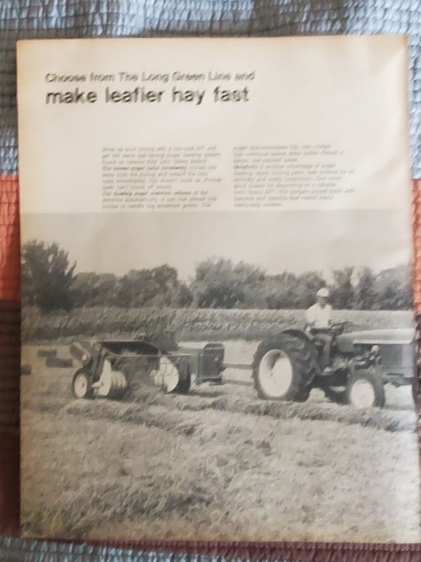 1970 Vintage John Deere Long Green Line Hay Equipment 4 pages