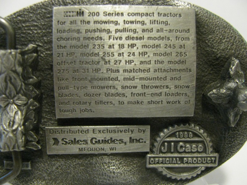 *Case IH 235 245 255 265 275 200 Series Utility Tractor Pewter Belt Buckle 1988 gallery