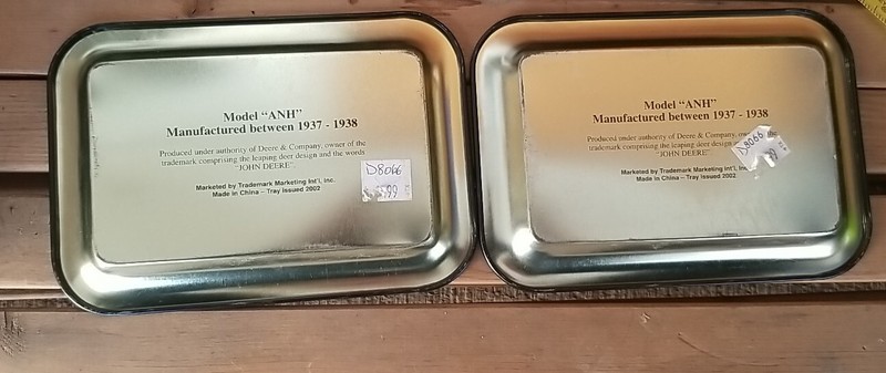 JOHN DEERE TIN TIP Tray Model "ANH" 1937-1938 gallery