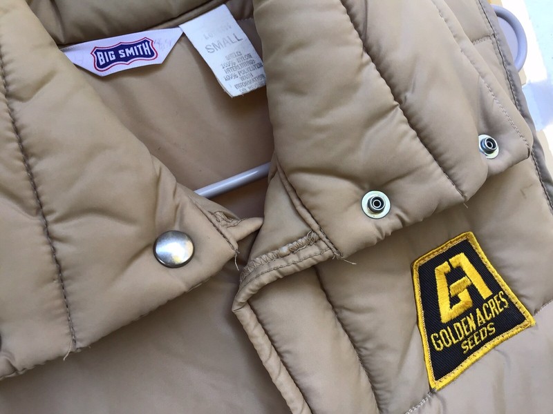 Vintage Farm Seed Big Smith Puffer Vest Golden Acres Patch Agriculture Mens S