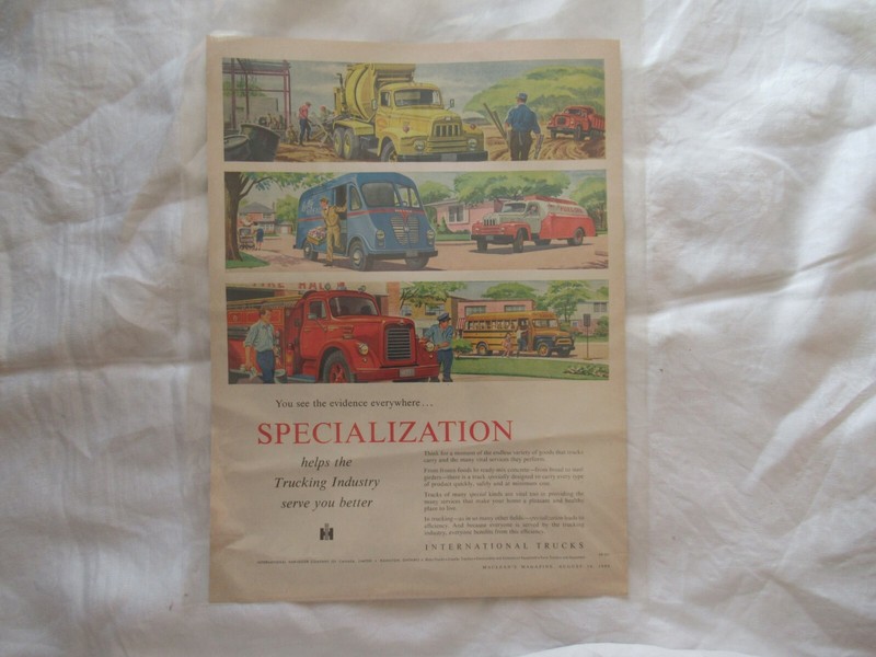 1958 International Harvester trucks school bus metro van magazine print ad