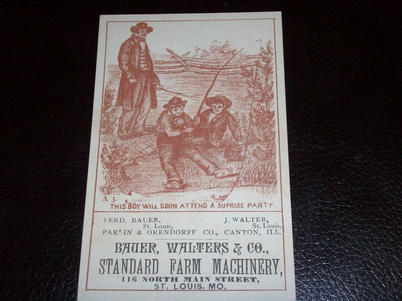 Rare Late 1800’s Bauer,Walters,& Co. Standard Farm Equipment Trade Card