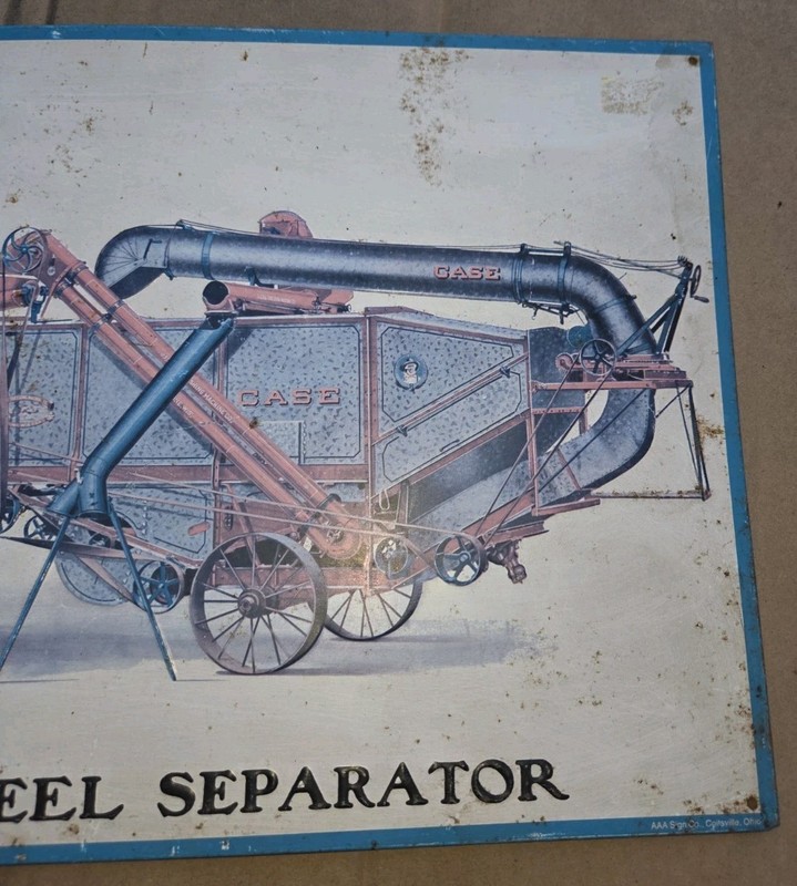 Case Metal Sign Steel Separator Farm Threshing Machine 17” X 11.5” 1990s Repro gallery