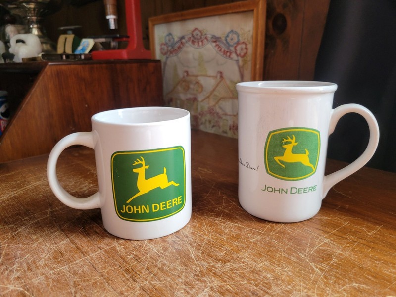 Vintage John Deere Porcelain Coffee Tea Mugs Cups By Gibson