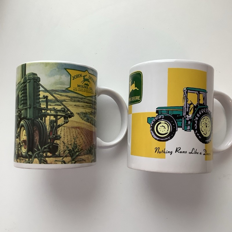 2 Vintage John Deere Coffee Mugs By Gibson Designs