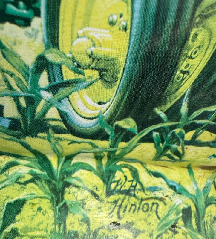 John Deere “Lunch Time” Metal Tray – Walter H. Hinton Art– Vintage Farm Scene