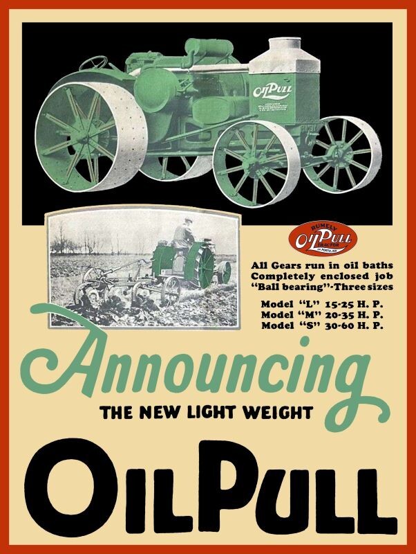 1924 Rumely Oil Pull Tractor, LaPorte NEW Metal Sign: 9 x 12″ & Free Shipping