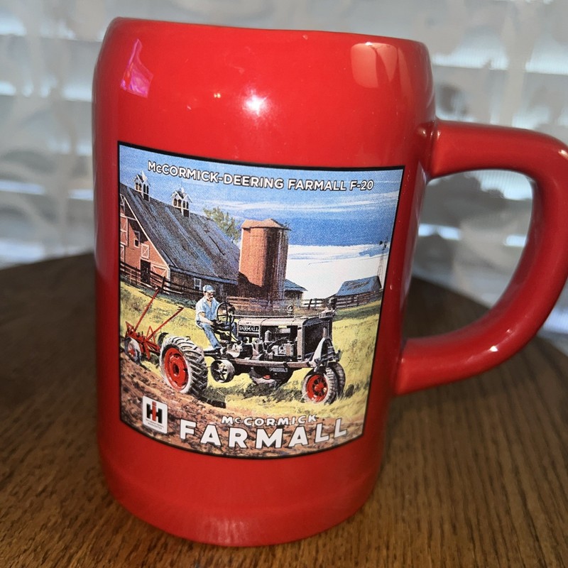 Vintage Farmall McCormick DEERING IHC F 20 F20 Tractor Coffee Mug Beer Stein CNH
