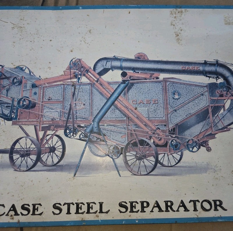 Case Metal Sign Steel Separator Farm Threshing Machine 17” X 11.5” 1990s Repro gallery