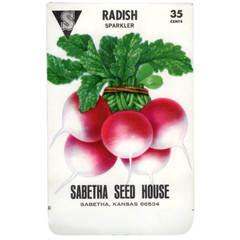 Vintage 1970s Sparkler Radish Seed Packet | Sabetha Seed House Kansas Vegetable