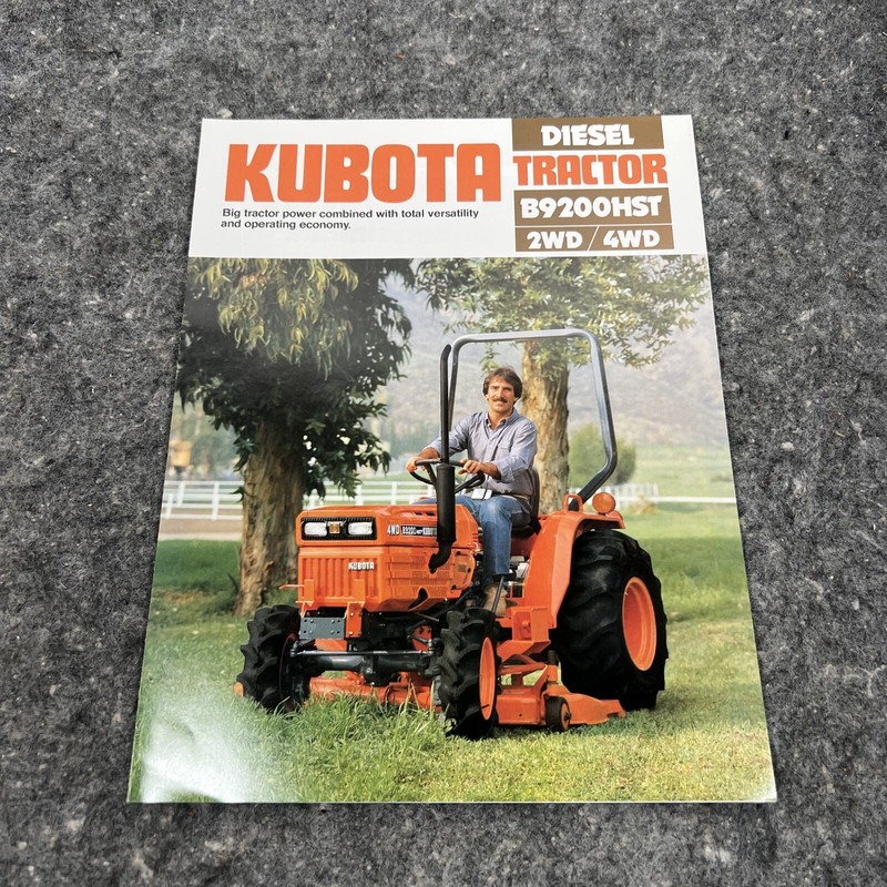 Original Kubota Diesel Tractor B9200HST 2WD / 4WD Fold out Brochure