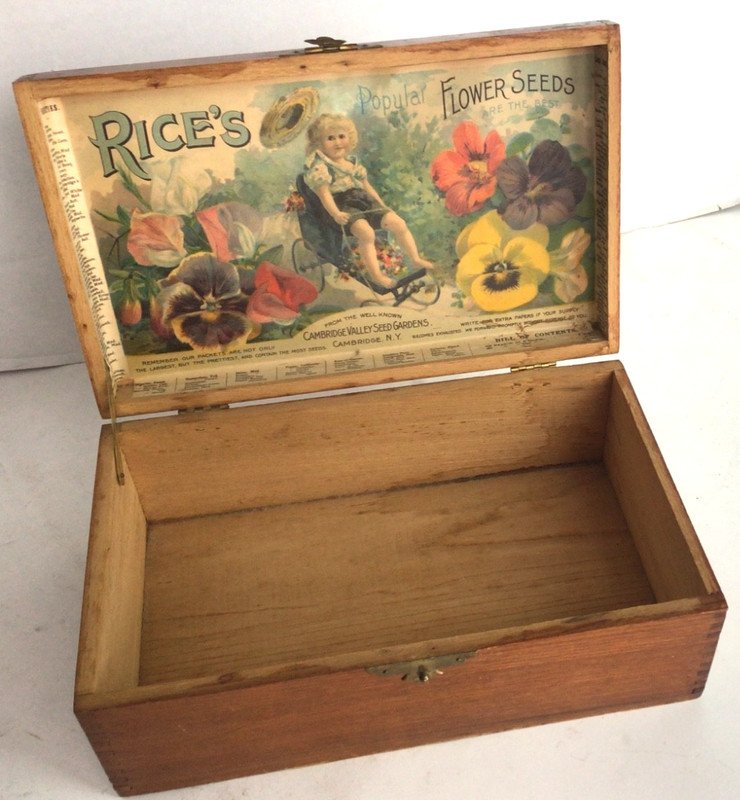 Rice’s Seeds Little Gardener Litho Counter Display Box 1890s Antique Excellent!