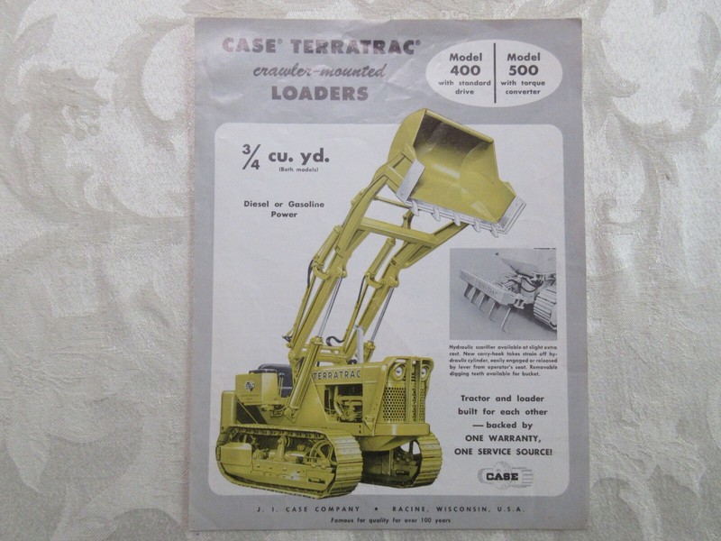 RARE Case Terratrac 200 & 300 Crawler Loaders Brochure 1955