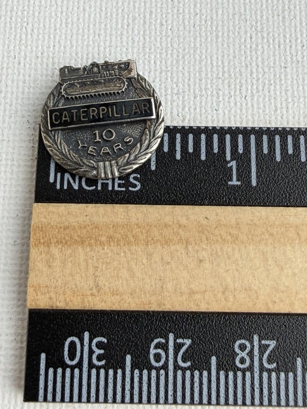 Sterling Silver Caterpillar 10 year Employee Service Pin gallery