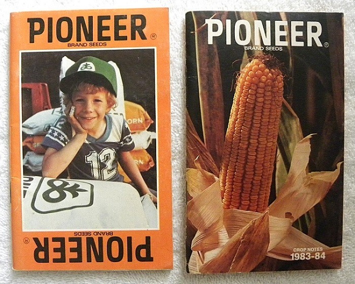 2 Vintage PIONEER Seed Corn, Farm Planting, Crop Notebooks, 1983-1984