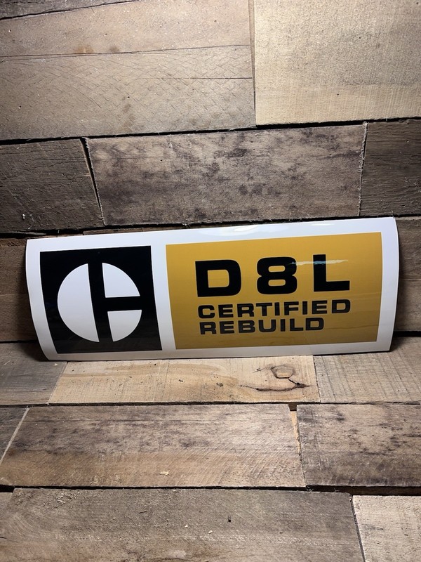 Vintage CAT D8L Certified Rebuild Sticker Decal NOS Block C Logo 6.5”x16.5”