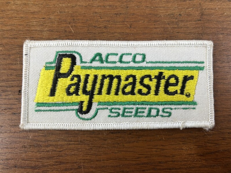 Vintage Acco Paymaster Seeds Embroidered Sew on Patch