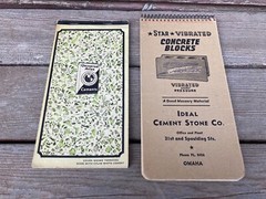 Pr. 2 Old Cement Advertising Notepads Star Concrete Blocks Universal Atlas