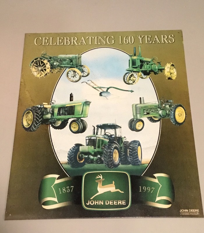 John Deere Celebrating 160 Years Metal Sign 13″Wx16″H Desperate Enterprises Inc.