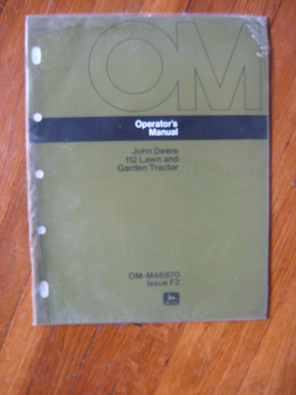 John Deere 112 Lawn Tractor operators manual NEW OLD STOCK ORIGINAL