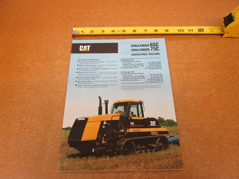 1992 1993 Cat Challenger tractor 65C 75C track sales brochure 14 pg ORIGINAL