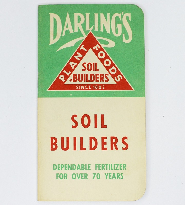 Vintage 1955 DARLING’S PLANT FOOD Soil Builders Fertilizer Data Notebook