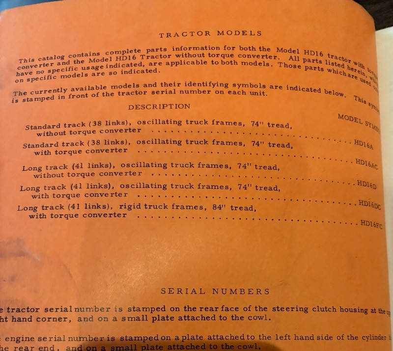 ALLIS CHALMERS - HD-16 HD16 TRACTOR -Dozer REPAIR PARTS LIST MANUAL Book gallery