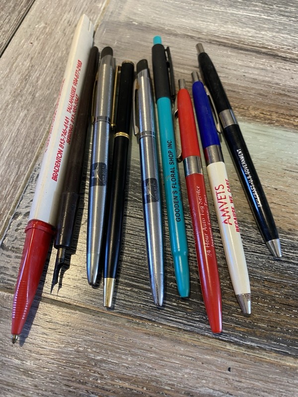 Pen Lot 9 Vintage Us Government John Deere Advertising Time Antique