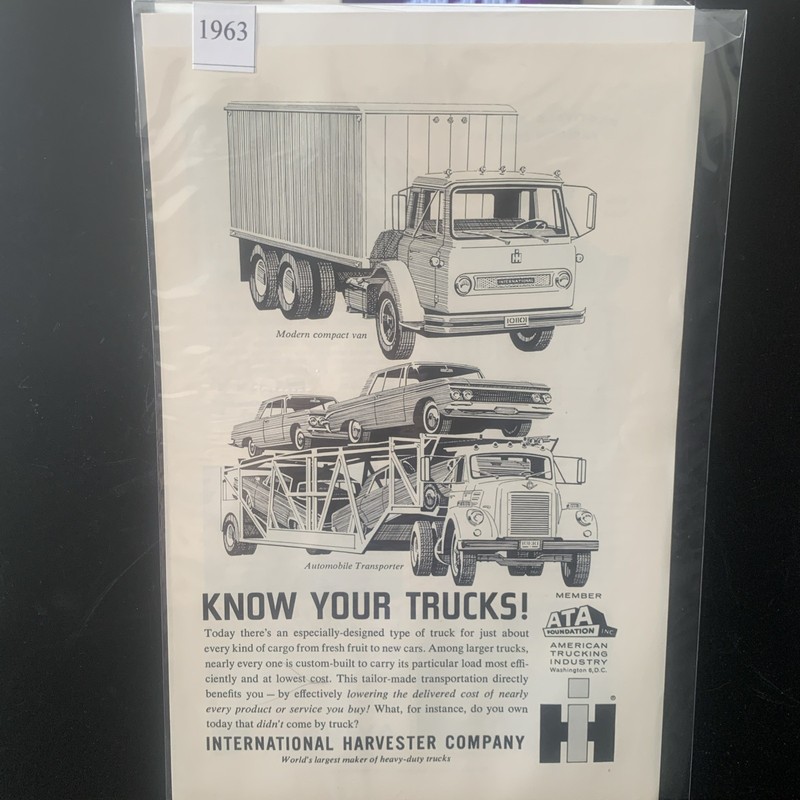Vintage 1963 International Harvester Know Your Trucks Ad Advertisement