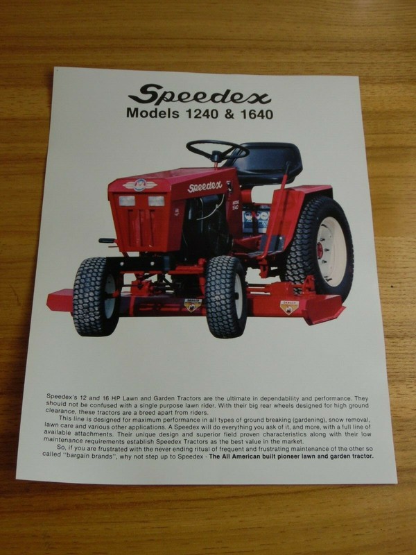 Speedex Model 1240 & 1640 specification sheet advertisment