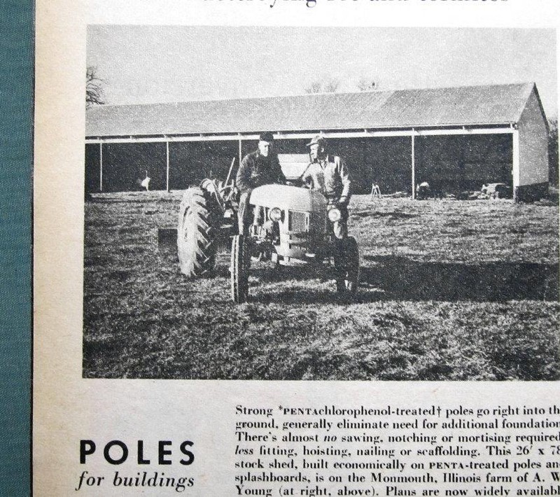 Original 1956 Fence Poles Ad featuring A W Young of Monmouth, Illinois