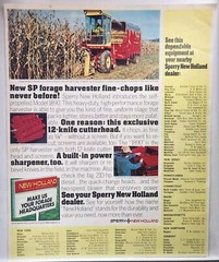 1976 Sperry New Holland Tractor SP Forage Harvester Farm Farming Print Ad