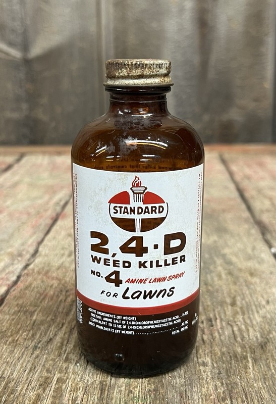 Vintage STANDARD 2,4 -D Weed Killer No. 4 Glass Bottle Empty