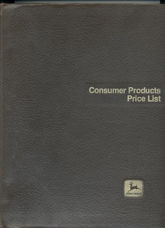 1991 John Deere Consumer Products Price List Binder