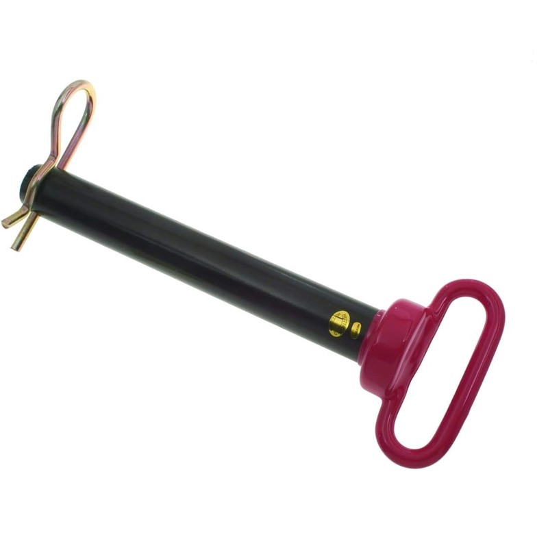 Red Vinyl Coated 1-1/4" Hitch Pin - Forged Steel, 8-1/2" Length for Tough Tasks