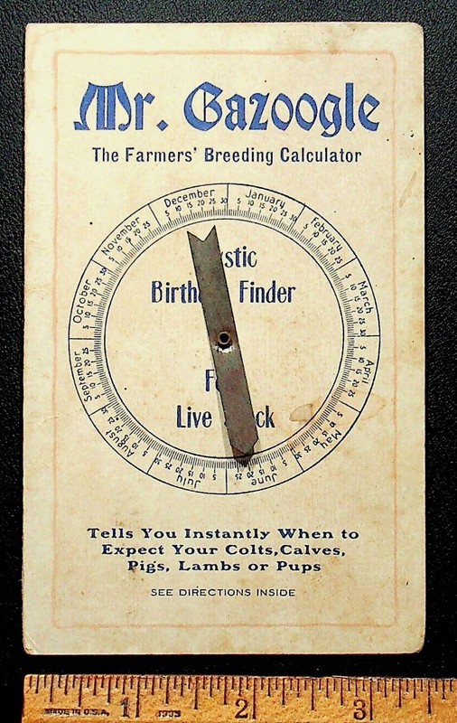 1924 MR GAZOOGLE FARMERS BREEDING CALCULATOR – HH-39