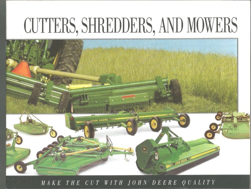 1994 JOHN DEERE TRACTOR CUTTERS SHREDDERS & MOWERS BROCHURE