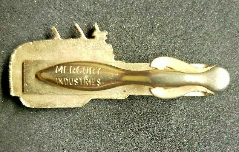 Vintage Gold Tone Mercury Industries Steam Roller Tie Clip gallery