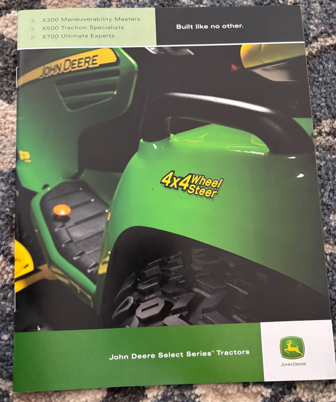 John Deere X300 X500 X700 Select Series Tractors For 2008 Brochure DCPA26