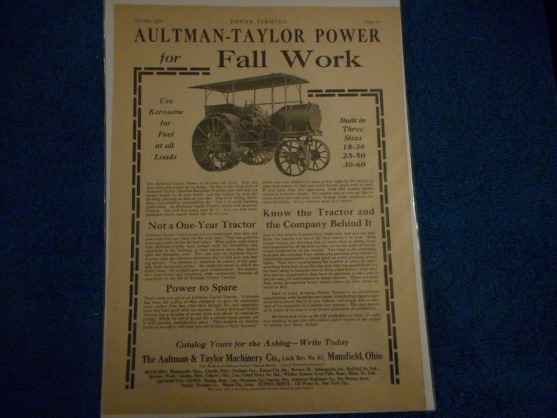 1916 Aultman & Taylor Machinery Advertisement: Gas Kerosene Tractor 18-36, 25-50