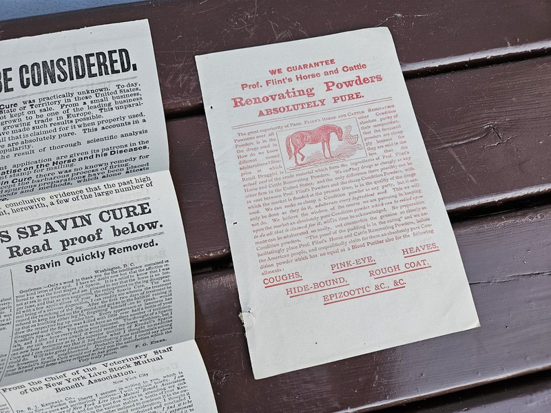 Prof Flint's Horse & Cattle Powders Advertising Flyer Quack Medicine gallery