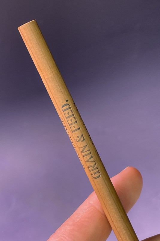 Vintage 20th C. Wood Grain Pencil Advertising Lancaster Grain & Feed Agriculture