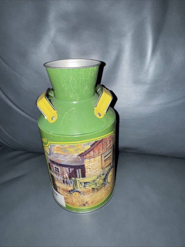 John Deere Miniature Milk Can Tin Collectable Vintage Farm Tractor Barnyard 2007
